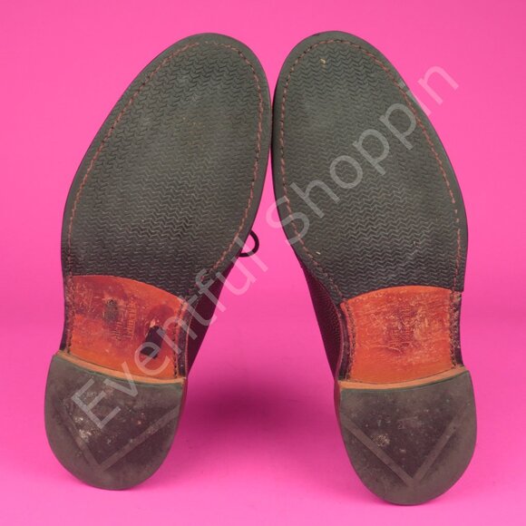 Allen Edmonds Gridiron Football Pebble Grain PTB Blucher Derby Shoes Brown 8 D - Picture 9 of 12